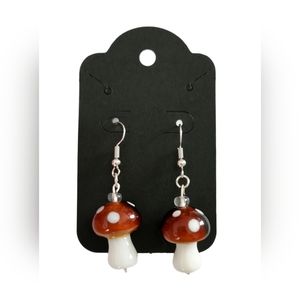 Mushroom drop earrings